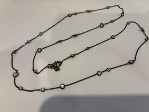 Retired Silpada 32" Sterling Silver Bezel-Set CZ SCATTERED STARS Necklace N2152